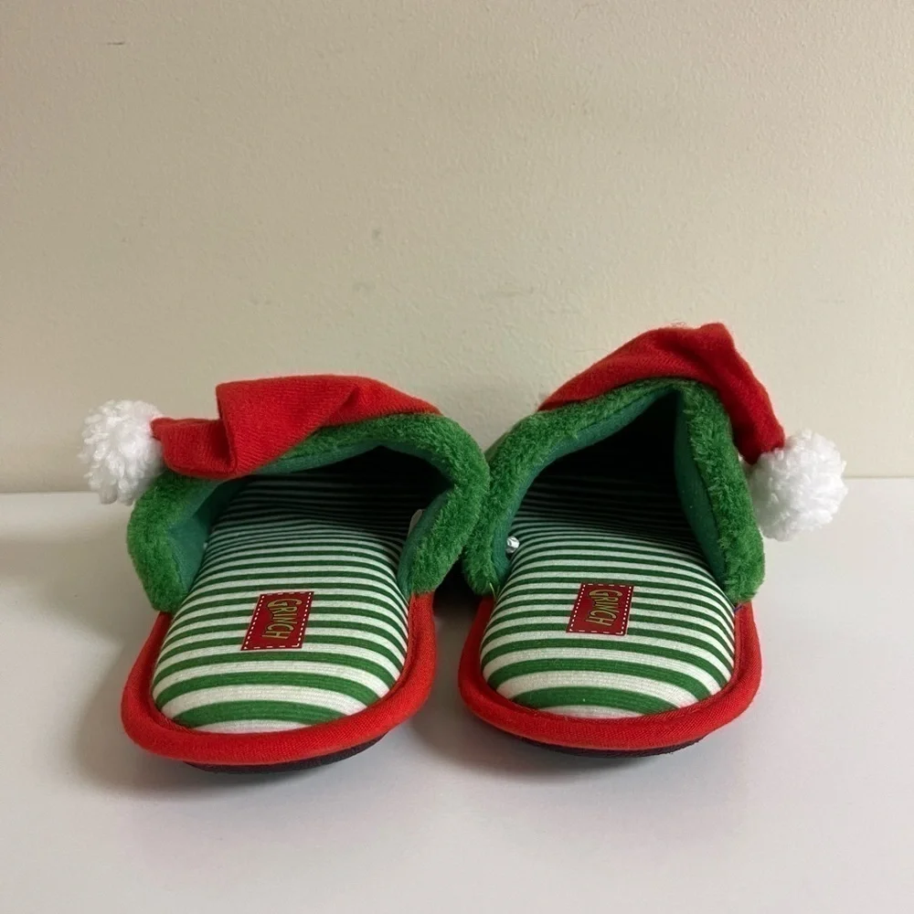 Grinch  / Dr Seuss: Men’s Santa Grinch Slippers, Size 7/8